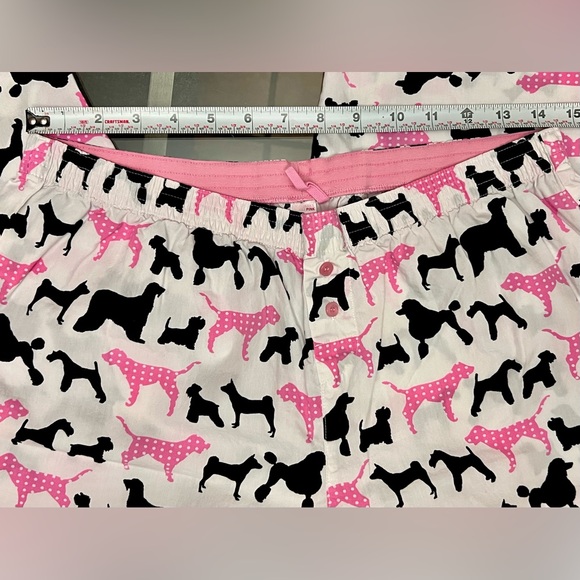 VS PINK ~ White w/ Black & Pink Dogs Pajama Pants - Picture 9 of 10